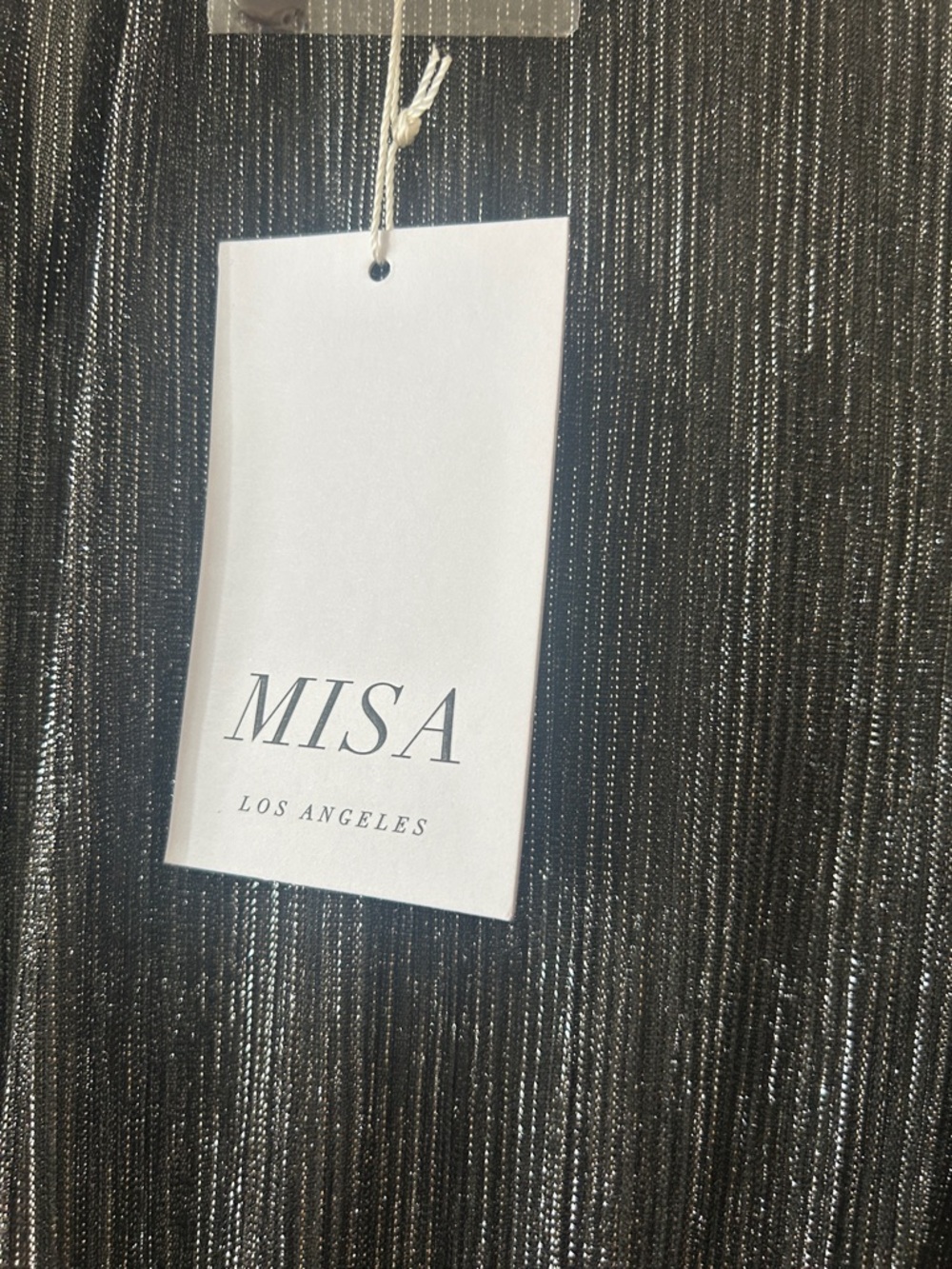 Misa Los Angeles Black Metallic Ruffle Long Sleeve Mini Dress - Picture 2 of 4